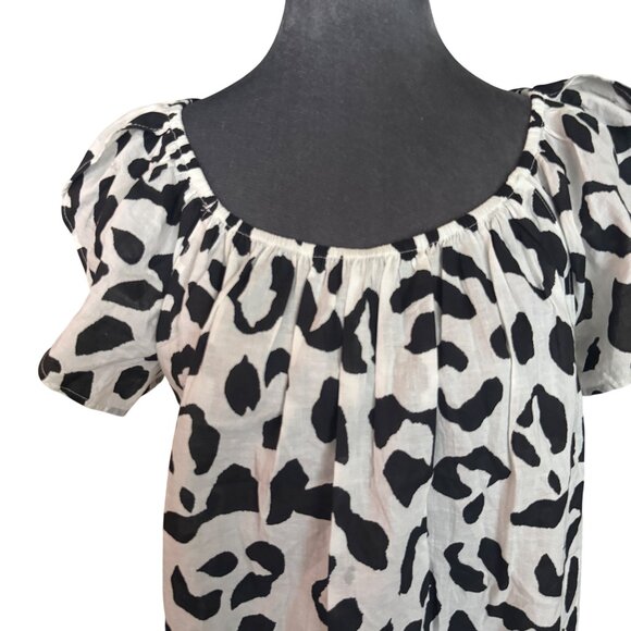 Velvet by Graham and Spencer Animal Print Off-Shoulder Top Short Sleeve Size XS - Picture 4 of 8